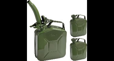 Monzana Metalen jerrycan 5L set van 3 inclusief schenker