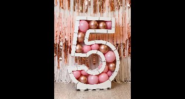 CHAKS - Witte cijferstructuur voor ballonnen 64 cm van karton om te vullen