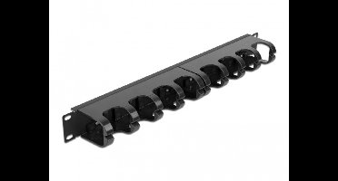 19 ″ kabelbeheerrouteringspaneel met 10 gesloten kabelroutings 1u zwart