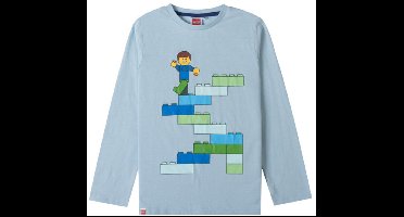 Legoblok Lichtblauw kindershirt met lange mouwen 3 jaar / 98 cm
