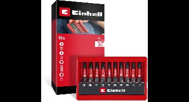 Einhell slagbitset 10-delig (50 mm bits PH/PZ/T/H, S2 staal, E 6.3 schacht, zakkoffer met standaardfunctie)