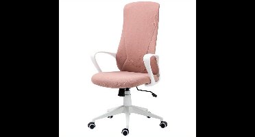 Bureaustoel – Ergonomische Stoel – Kantoorstoel – Bureaustoel – Werkstoel – In Hoogte Verstelbaar 110-119,5 cm – Roze Metalen Frame – Comfortabel Schuimkussen