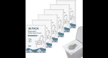60 stuks wegwerp toiletbrilbeschermers, wegwerp toiletbrilhoezen voor kinderen en volwassenen, wegwerp toiletdeksel voor buitenreizen in hotels