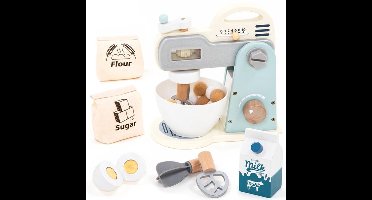 Keukenspeelgoed - 10-delig Mixer Speelset Van Hout - Met Mengkom, Garde, IngrediëNten En Meer - Keukenmixerset Speelgoed Voor Kinderen - Keukenaccessoires Voor Kleine Koks Vanaf 3, 4, 5 Jaar