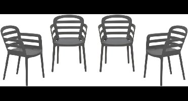Garden Impressions Formello tuinstoelen set van 4 antraciet