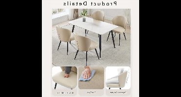 Eetkamerstoel – Stoel – Kuipstoel – Keukenstoel – Woonkamerstoel – Set van 2 – Ergonomische Kussens – Stalen Poten 120kg Draagvermogen