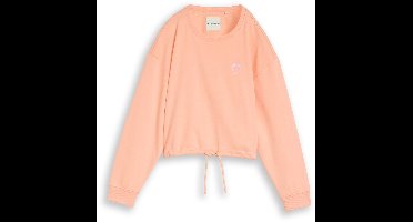 Tom Tailor - Cropped sweatshirt met strik - Maat 140 - peach bloom