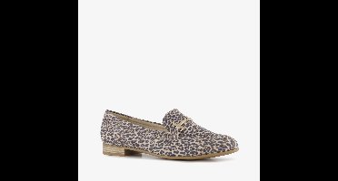 Marco Tozzi dames loafers met panterprint beige bruin - Maat 40