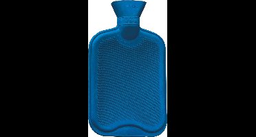Sundo warmwaterkruik 2 liter blauw – rubber kruik met schroefdop en lamellen