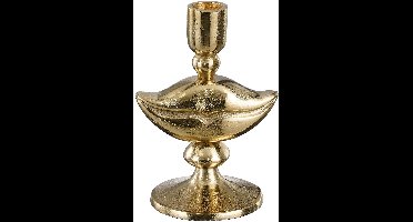 Mica Decorations kandelaar aluminium lippen 10.5x8.5x15cm goud