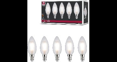 Filament 230 V LED kaars E14 5x470lm 5x4,8W 4000K Mat