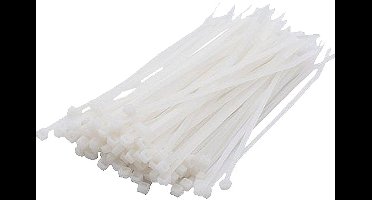 Kabelbinders naturel - 3,5 × 200 mm - 100 stuks (Ty-rap/zip tie)