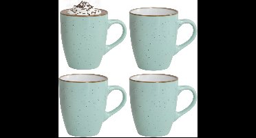 Gerimport Koffie / thee mok Sweets - 4x stuks - groen - 350 ml - keramiek