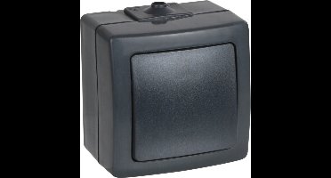 Nautic Wipschakelaar kruis - Opbouw - Spatwaterdicht - Antraciet - IP44