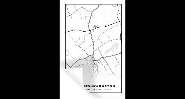 Muurstickers - Sticker Folie - Stadskaart – Zwart Wit - Kaart – Comines Warneton – België – Plattegrond - 20x30 cm - Plakfolie - Muurstickers Kinderkamer - Zelfklevend Behang - Zelfklevend behangpapier - Stickerfolie