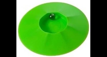 Knikkerpot van kunststof - 17 cm - groen - met knikkers - voor binnen en buiten