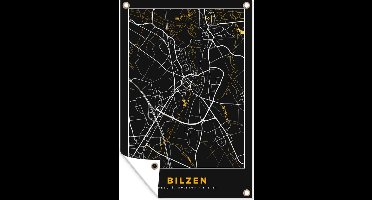 Tuindecoratie Stadskaart - Bilzen - Goud - Kaart - Plattegrond - 40x60 cm - Tuinposter - Tuindoek