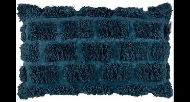 Vtwonen Tufted Sierkussen - 30x50 cm - Donker Blauw