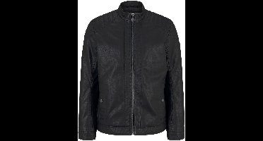 Tom Tailor - Motorjack van kunstleer - Maat XXL - Black