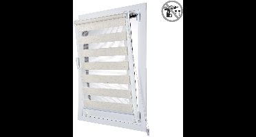 Storesdeco - EasyFix Duo rolgrodijnen, rolgordijn zonder boren, Linnen, 60x180 cm