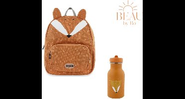 BEAU by Bo Trixie Back to School set - Rugzak/Drinkfles 350ml - Mr. Fox