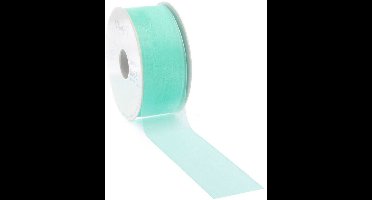 Mintgroen Organzalint 7 mm / 50 mtr.
