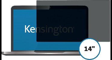 Kensington Laptop Privacyfilter - Tweezijdig Verwijderbaar - Screenfilter - Voor 14" Laptops - 16:9 Beeldverhouding - Zwart