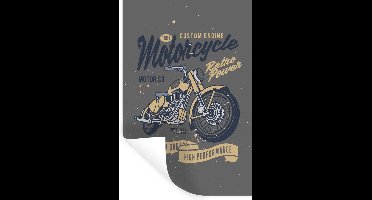 Muurstickers - Sticker Folie - Mancave - Motor - Retro - Illustratie - 20x30 cm - Plakfolie - Muurstickers Kinderkamer - Zelfklevend Behang - Zelfklevend behangpapier - Stickerfolie