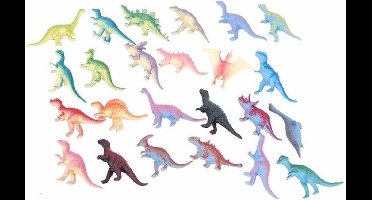 Pia Soft Toys Dinosaurus speelset - 12x stuks - Dino speelgoed - figuren in zakje