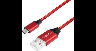 LogiLink CU0152 USB-kabel 0,3 m USB 2.0 USB A Micro-USB B Rood