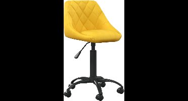 vidaXL - Eetkamerstoel - fluweel - mosterdgeel