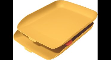 Leitz Cosy Set Van 2 Brievenbakken  - Brievenbakjes Voor A4- En C4-Formaten  - Ideaal voor Thuiskantoor/Thuiswerken - Warm Geel