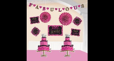 Amscan Feestdecoratieset Zwart/roze 10-delig