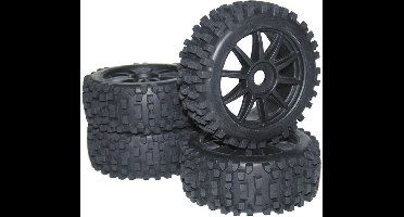 Reely 1:8 Buggy Complete wielen Big Core 10-spaaks Zwart 4 stuk(s)