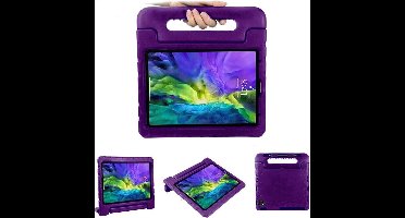 Hoes geschikt voor iPad pro 11 inch hoes kinderen Paars - Hoes geschikt voor iPad 2022 kinderen Hoes - Hoes geschikt voor iPad 4th/3rd/2nd/1st generatie hoesjes Kidsproof Backcover met handvat - Ntech