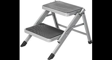 ProPlus Vouwbaar opstapje - 2 treden - antislip - metaal - 59,5 x 39 x 49 cm