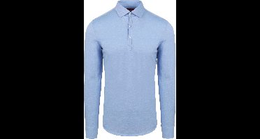 Suitable Camicia Poloshirt Lichtblauw - Maat XXL - Heren - Longsleeve polo - Polo shirt Heren met Lange mouwen