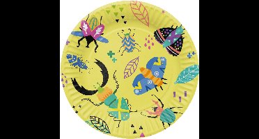 Folat - Buzzing bugs borden - 8 stuks - 23 cm