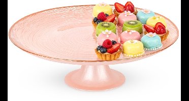 Taartplateau op Voet Glas Roze 28 cm - Taart - Plateau - Cake Standaard