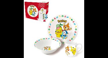 Stor Pokémon Vrolijke Leuke Keramische Kom Bord En Mok Set Lunch Tas Veelkleurig