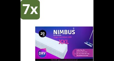 7 x NIMBUS – Magic Floorwipes Refill XXL – Droge Vloerdoekjes – 46×27 cm - 20 Doekjes - Vloerdoek - Vloerwisser - Vloerdoekje - Vloer Schoonmaken - Haren Verwijderen