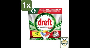 1 x Dreft Platinum Plus - All In One - Vaatwascapsules - Anti-Matt Technologie - Citroen - 47 Afwasbeurten- Vaatwasmiddel - Vaatwascapsules - Vaatwasser - Reinigingscapsules - Vaat Reinigen