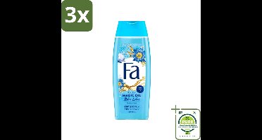 3 x Fa - Douchegel - Magische Olie - Blue Lotus Geur - 250 ml - Grootverpakking - Douchegel - Hydratatie - Zachte Huid - Blue Lotus - Roze Jasmijn