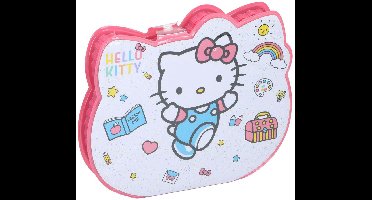 Kleurkoffer Hello Kitty - 34 Delig - Kleurset in Etui - Tekenset met Stiften, Potloden en Verf - Hello Kitty Kleurkoffer voor Kinderen - Knutsel en Tekenset