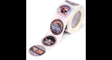 All4You - Racestickers voor Kinderen - Autostickers - 38mm Stickers - Cool Sportrace - Op Rol - Feestartikelen - Laptops - Waterflessen - Helmen - Skateboards - Telefoonhoesjes - Decoraties - Geschikt voor Races - Diverse kleuren, 500 stuks