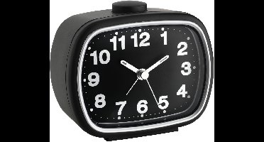 TFA Dostmann 60.1017 - Wekker - Analoog - Quartz - Alarm - Snooze - Fluorescerende wijzers - Achtergrondverlichting - Zwart - Wit
