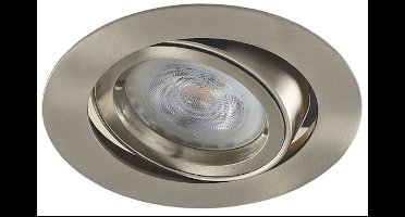 LED inbouwspot Jonah -Rond RVS Look -Warm Wit -Dimbaar -4W -Philips LED