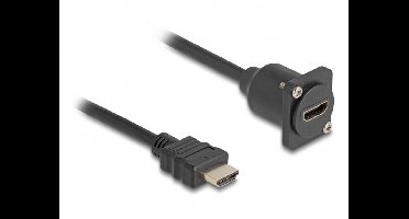 HDMI D-type module met HDMI (m) kabel | HDMI2.0 (4K 60Hz + HDR) | zwart | 0,20 meter