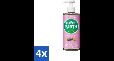 4 x Happy Earth – Handzeep – 100% Natuurlijk Lavender Ylang – 300 ml - Natuurlijke Handzeep - Vegan Handzeep - Lavendel Handzeep - Ylang Handzeep - Huidvriendelijke Handzeep