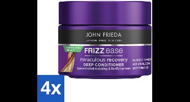 John Frieda – Haarmasker – Frizz Ease – Voedend en herstellend – 250 ml - Voordeelverpakking - 4 stuks